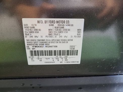 Used 2019 Ford Explorer Sport w/ Equipment Group 401A AWD/4WD image 33