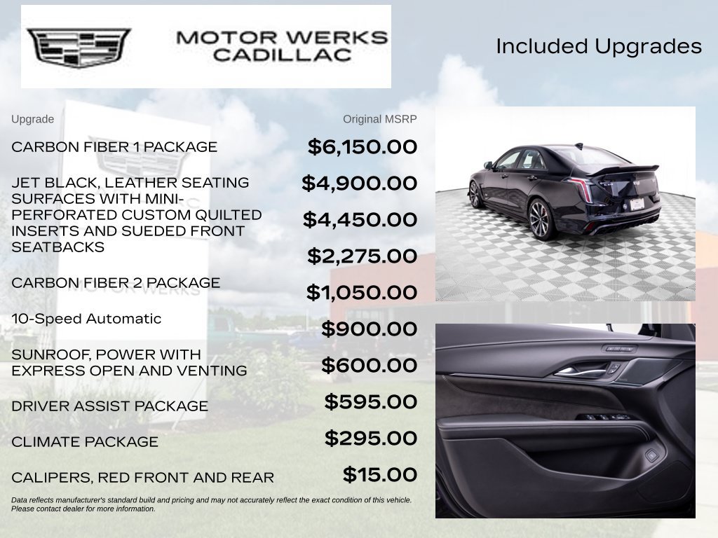 Certified 2024 Cadillac CT4 V Blackwing w/ Carbon Fiber 1 Package RWD image 4