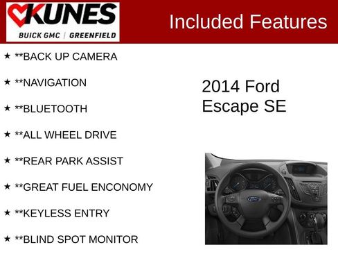 Used 2014 Ford Escape SE w/ Equipment Group 201A AWD/4WD image 2
