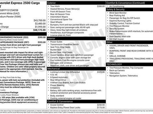 New 2025 Chevrolet Express 2500 Work Van 3D Extended Cargo Van w/ Driver Convenience Package image 4