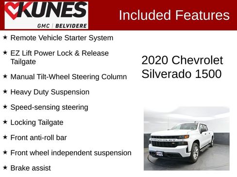 Used 2020 Chevrolet Silverado 1500 Custom w/ Custom 2.7L Value Package AWD/4WD image 3