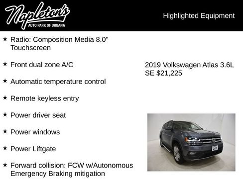 Used 2019 Volkswagen Atlas SE w/ Panoramic Sunroof Package image 15