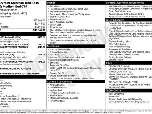 Used 2024 Chevrolet Colorado Trail Boss w/ Technology Package AWD/4WD image 24