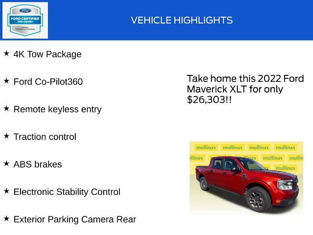 Certified 2022 Ford Maverick XLT w/ Equipment Group 300A Standard AWD/4WD image 18
