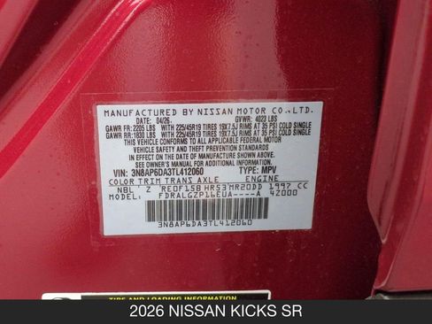 New 2026 Nissan Kicks SR FWD image 25