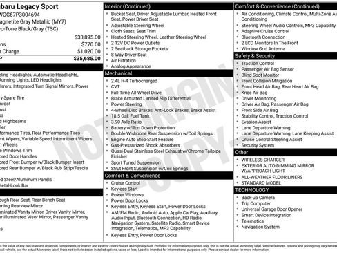 Used 2023 Subaru Legacy Sport image 3