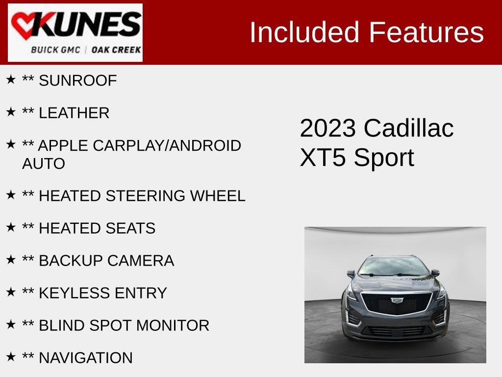 Used 2023 Cadillac XT5 Sportv w/ Platinum Package AWD/4WD image 2