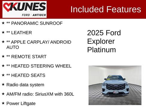 Used 2025 Ford Explorer Platinum w/ LUX Leather Package image 3