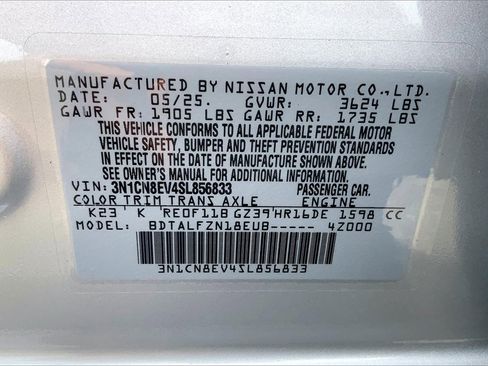 New 2025 Nissan Versa SV w/ Trunk Package image 14