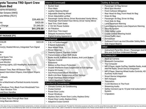 Used 2024 Toyota Tacoma TRD Sport RWD image 1