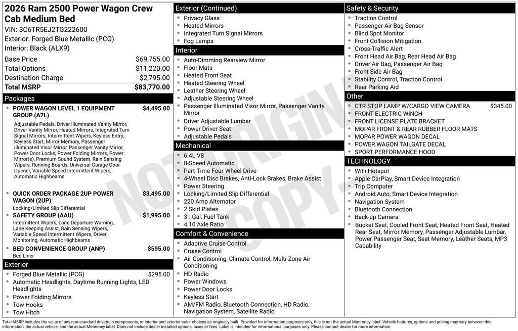 New 2026 RAM 2500 Power Wagon AWD/4WD image 22