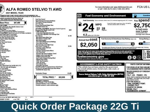 Used 2021 Alfa Romeo Stelvio Ti w/ Nero Edizione image 6