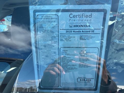 Certified 2025 Honda Accord SE image 37
