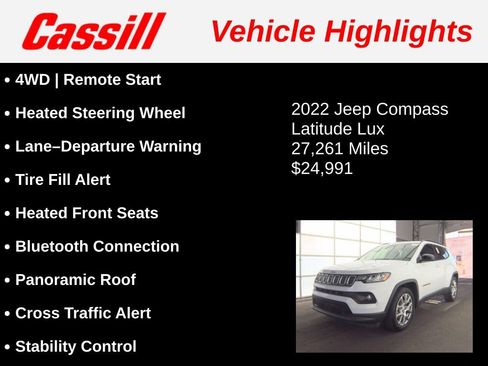Used 2022 Jeep Compass Latitude w/ Sun and Sound Group AWD/4WD image 3