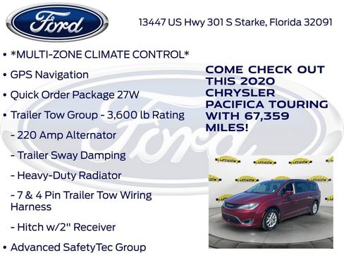 Used 2020 Chrysler Pacifica Touring w/ Advanced Safetytec Group FWD image 15