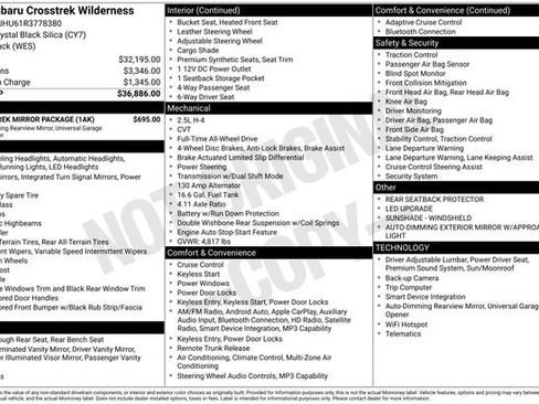 Used 2024 Subaru Crosstrek 2.5i Wilderness w/ Crosstrek Mirror Package AWD/4WD image 37