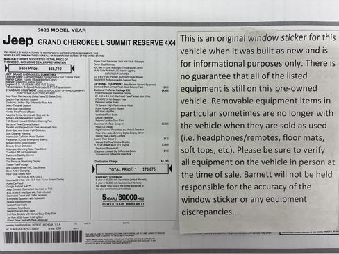 Certified 2023 Jeep Grand Cherokee L Summit AWD/4WD image 2