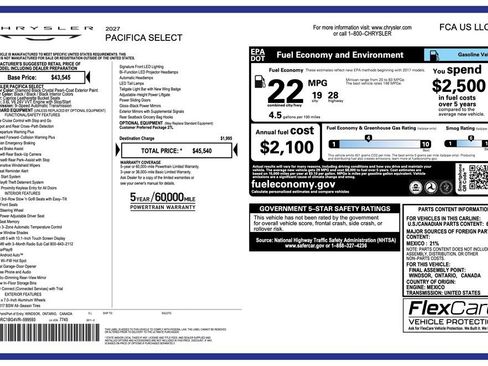 New 2027 Chrysler Pacifica Select FWD image 2