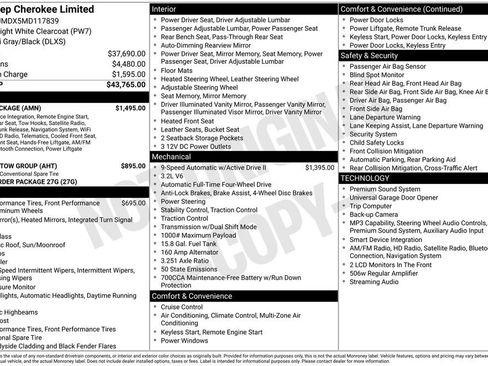 Used 2021 Jeep Cherokee Limited w/ Elite Package AWD/4WD image 4