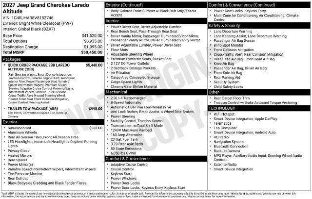 New 2027 Jeep Grand Cherokee Altitude AWD/4WD image 36