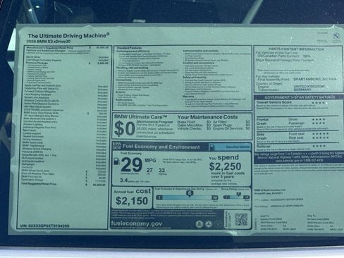 Used 2026 BMW X3 xDrive30i w/ Premium Package AWD/4WD image 28