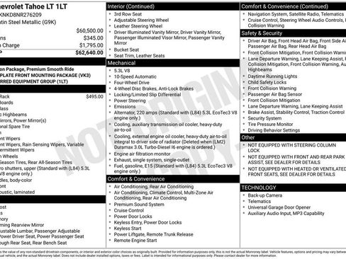 Used 2022 Chevrolet Tahoe LT AWD/4WD image 10