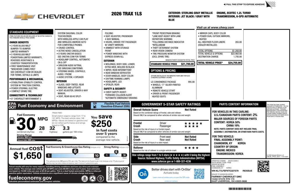 New 2026 Chevrolet Trax LS w/ LS Convenience Package FWD image 4