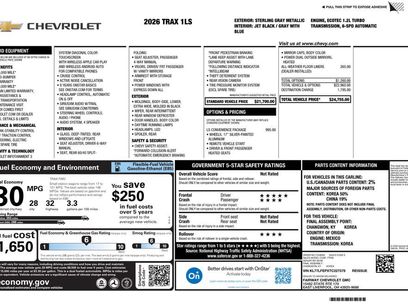 New 2026 Chevrolet Trax LS w/ LS Convenience Package