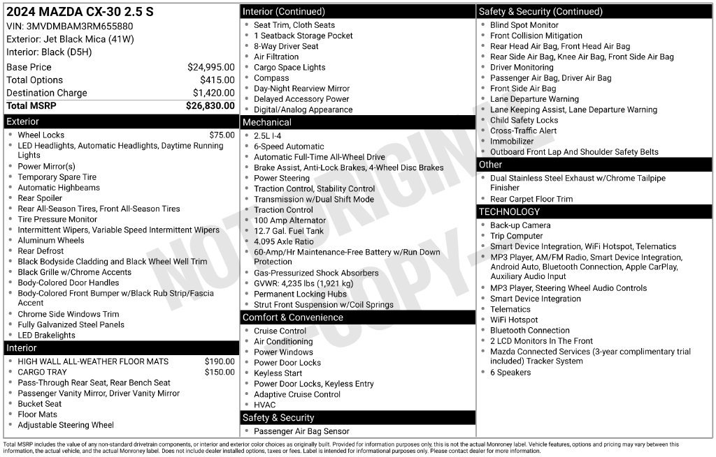 Certified 2024 MAZDA CX-30 AWD 2.5 S image 6