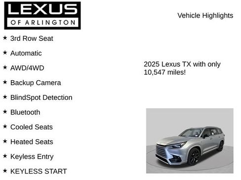 Used 2025 Lexus TX 500h AWD w/ Technology Package image 7