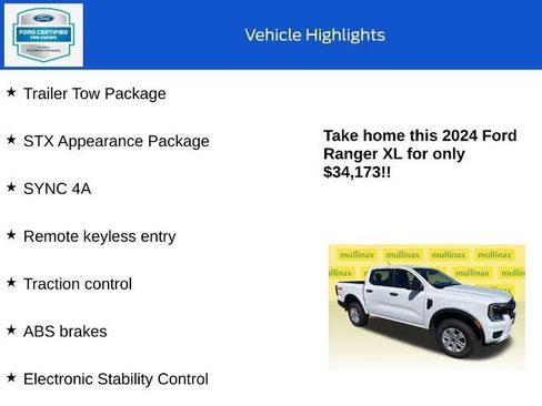 Certified 2024 Ford Ranger XL w/ Trailer Tow Package AWD/4WD image 18