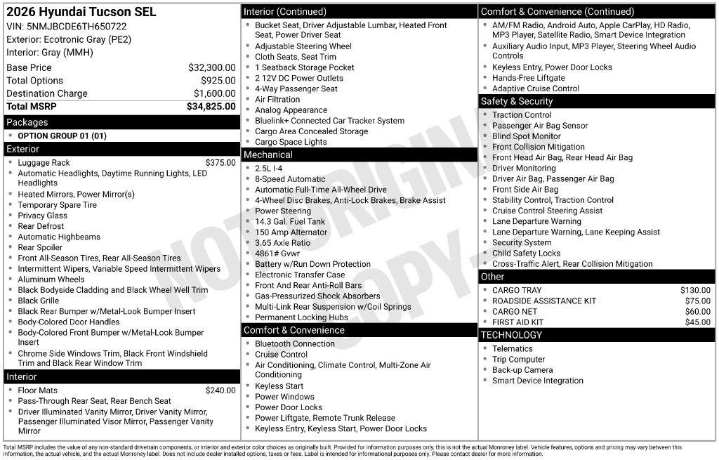 New 2026 Hyundai Tucson SEL AWD/4WD image 25