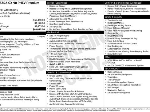 Certified 2024 MAZDA CX-90 Plug-In Hybrid w/ Premium Plus AWD/4WD image 27