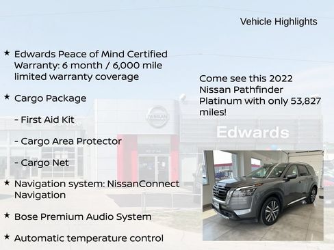 Used 2022 Nissan Pathfinder Platinum w/ Cargo Package AWD/4WD image 11