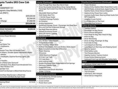 Used 2023 Toyota Tundra SR5 w/ TRD Off-Road Package AWD/4WD image 40