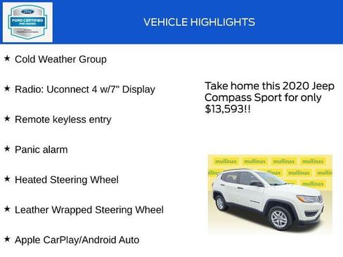 Used 2020 Jeep Compass Sport w/ Cold Weather Group AWD/4WD image 18