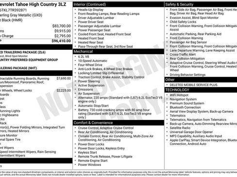 New 2026 Chevrolet Tahoe High Country AWD/4WD image 47