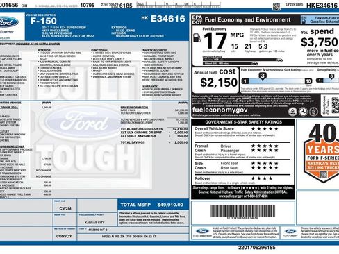 Used 2017 Ford F150 XLT w/ Equipment Group 302A Luxury AWD/4WD image 2