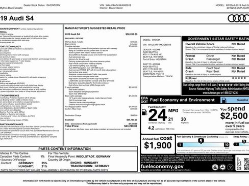 Used 2019 Audi S4 Prestige w/ Prestige Package image 2