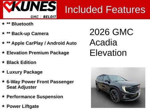 New 2026 GMC Acadia Elevation w/ Black Edition image 2