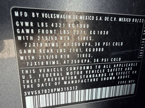 Used 2023 Volkswagen Taos SE w/ Black Wheel Package FWD image 28