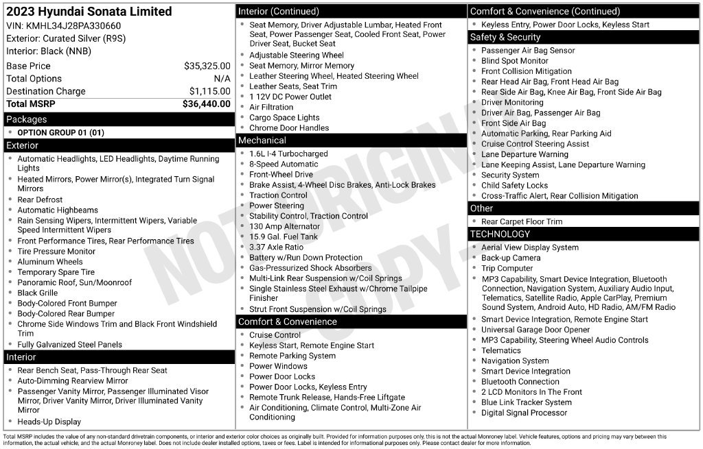 Used 2023 Hyundai Sonata Limited FWD image 34