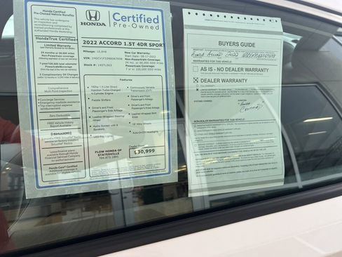 Certified 2022 Honda Accord Sport image 37