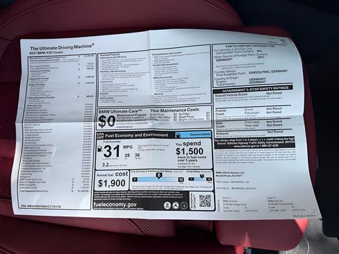 New 2027 BMW 430i Coupe w/ M Sport Package RWD image 24