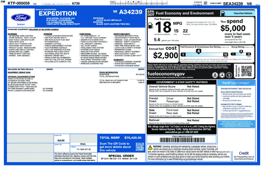 Certified 2025 Ford Expedition Platinum AWD/4WD image 4
