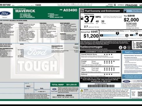 Used 2023 Ford Maverick Lariat FWD image 31