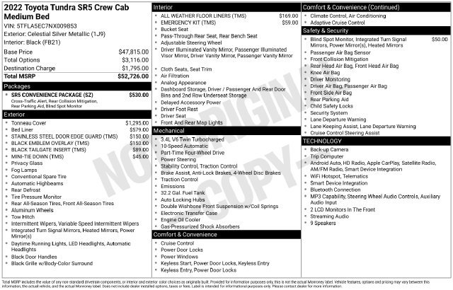 Used 2022 Toyota Tundra SR5 w/ SR5 Convenience Package AWD/4WD image 28