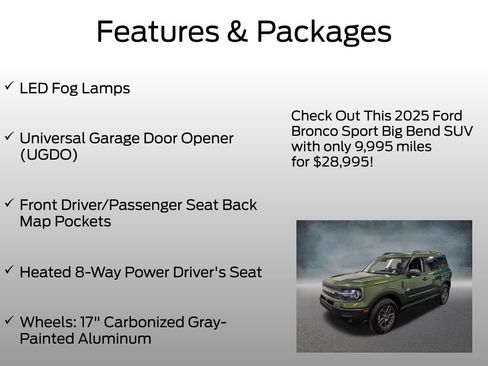Used 2025 Ford Bronco Sport Big Bend w/ Convenience Package AWD/4WD image 8