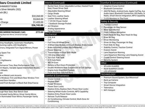 Certified 2025 Subaru Crosstrek 2.5i Limited w/ Crosstrek Mirror Package image 22