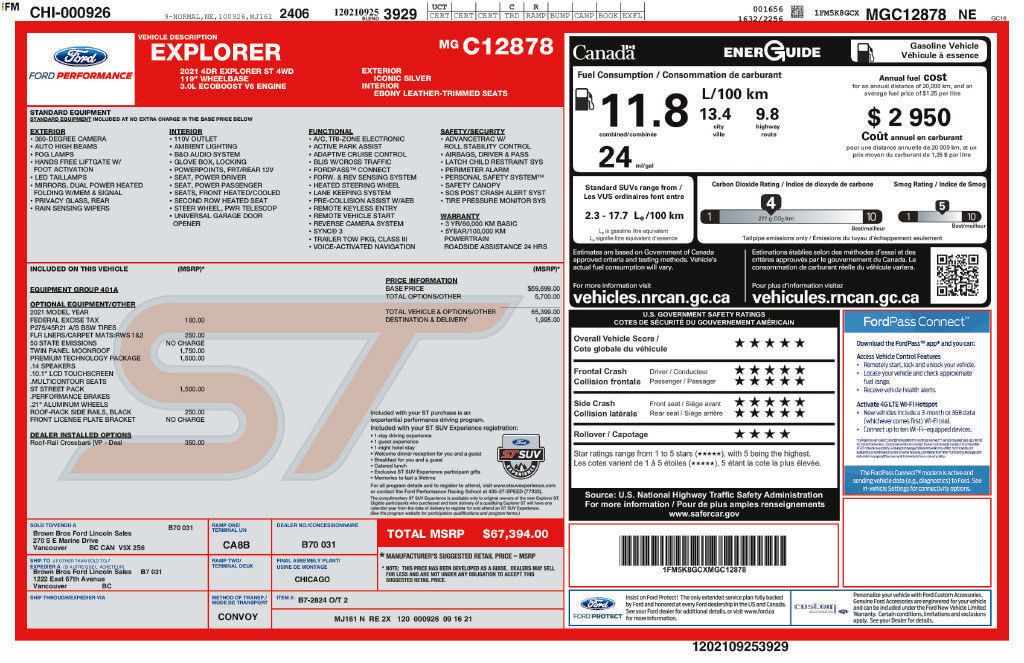 Used 2021 Ford Explorer ST w/ ST Street Pack AWD/4WD image 3